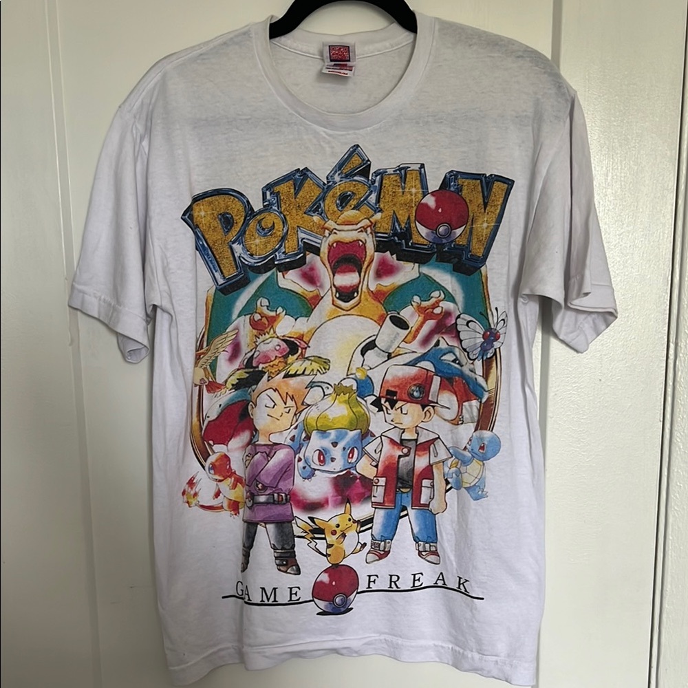 Pokemon White Short Sleeve Tee with Colorful Graphic